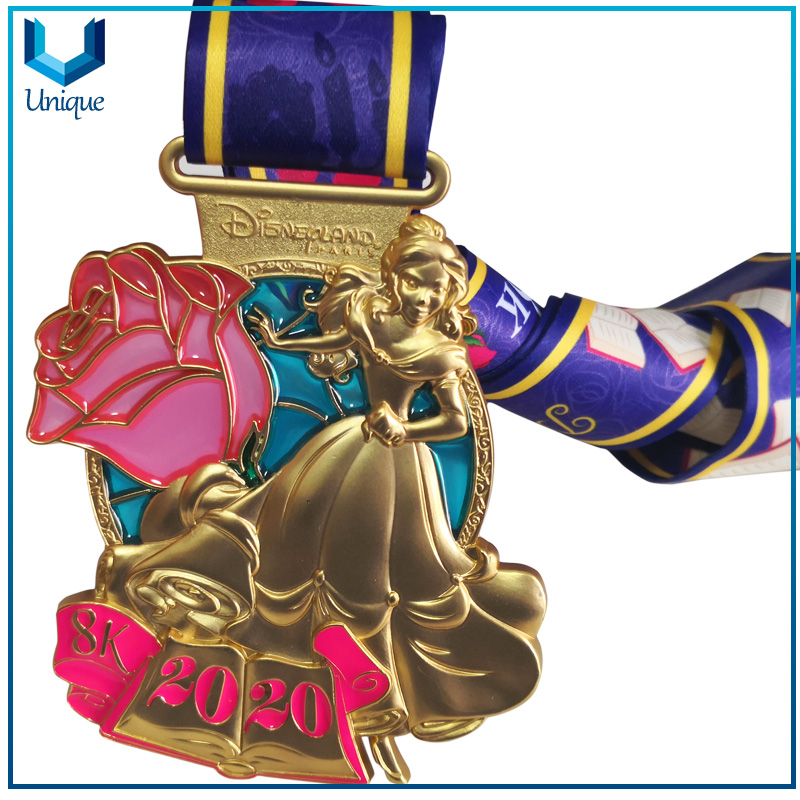 High Quality Customize Design Medal Trophy, Soft Enamel Princess Medal, Students Sports Running Medal -2