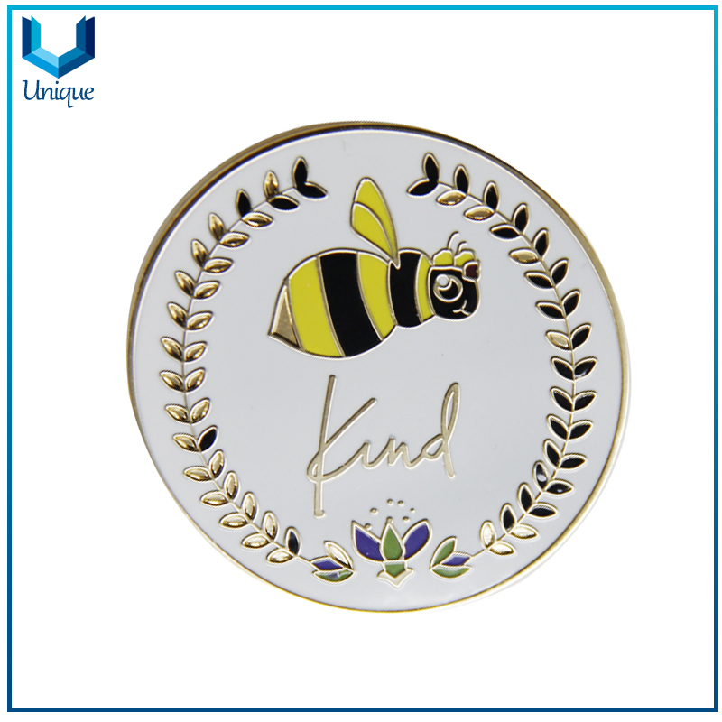 24K Gold Plating Lapel Pin, Enamel Emblem, Hat Marker, Handbag Decoration Pin, Garment Metal Brooch,Been Promotional Gift Pins