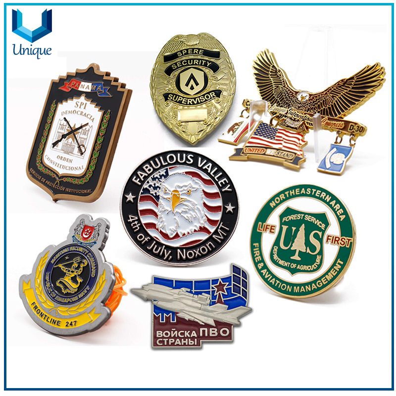 Customize Metal Crafts, Enamel Lapel Pin, Gold Police Badge, Souvenir Medal Coin