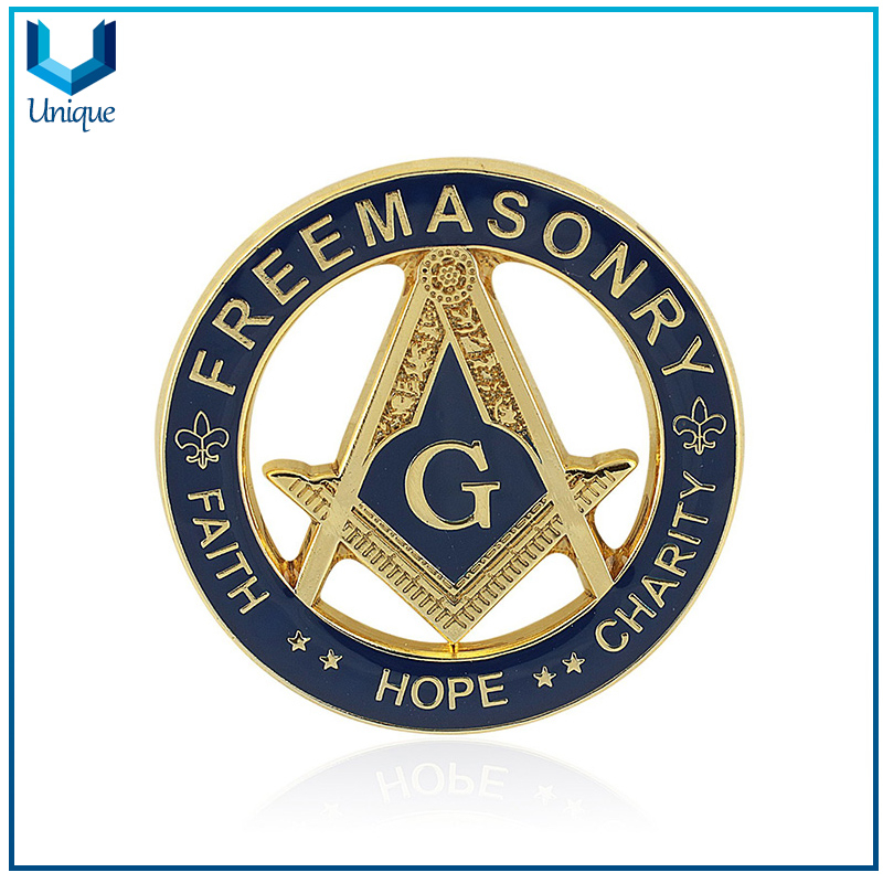 Customize Metal Badge, Cutout Lapel Pin,3D Metal Emblem, Mason Freemason Decorations Badges Custom Masonic Lapel Pin 