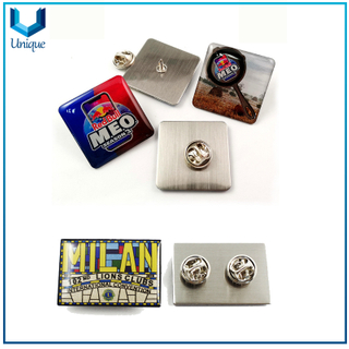 Miland Lion Club Lapel Pin， Die Struck Silver Offset Printed Lapel Pin, Customize Metal Pin, Free Design Pin badge
