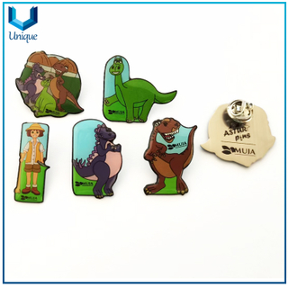 Metal Dinausor Lapel Pin, Cartoon Pins, Fashion Animal Emblem for Gifts, Souvenir Brooch for Promotion, Offset Printing Pin Badge 