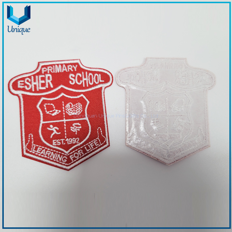 Cheap Fashion Design Iron on High Quality Wholesale Badge Custom High Frequence badge， high quality low price PVC hot melt Patch for garment，Embroidered seal