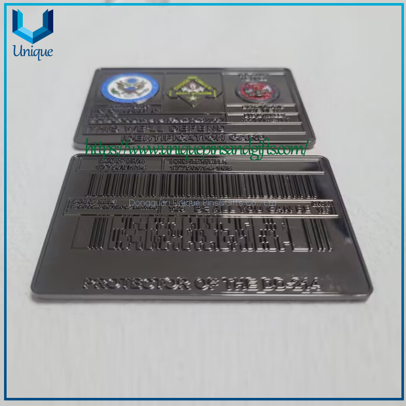 Custom ID Card Challenge USA Navy Coin with Black Nickel Plating