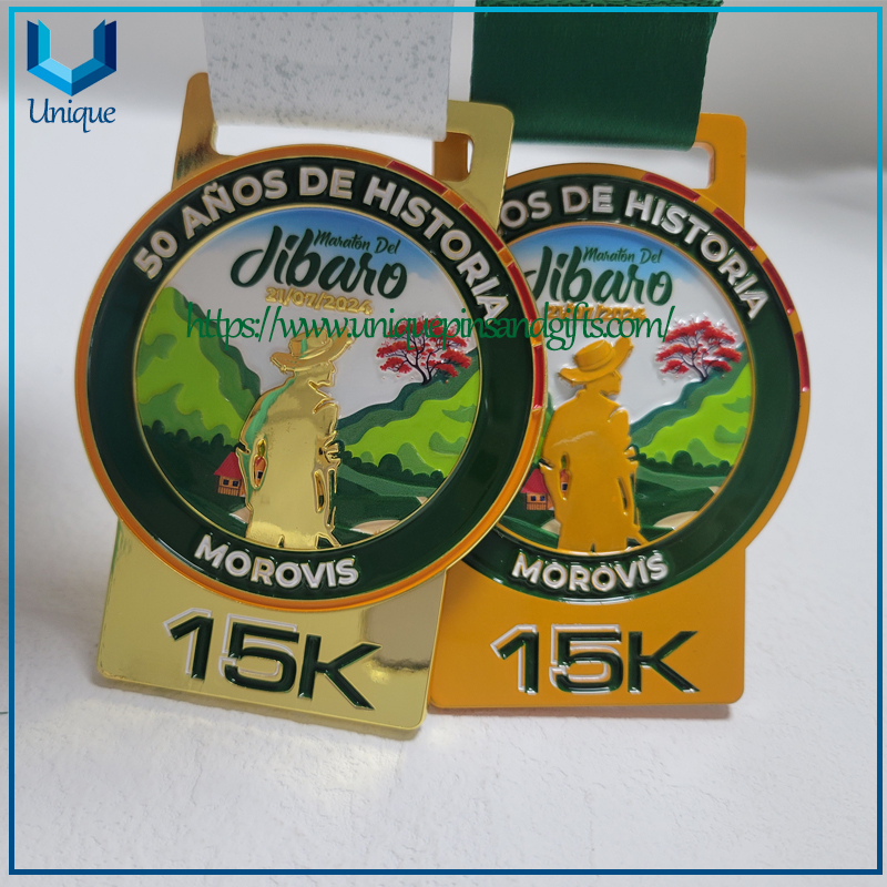 Custom Design Puerto Rico Spraying Color/Gold Plating Medal 15K Del Jibaro 2024 Medal