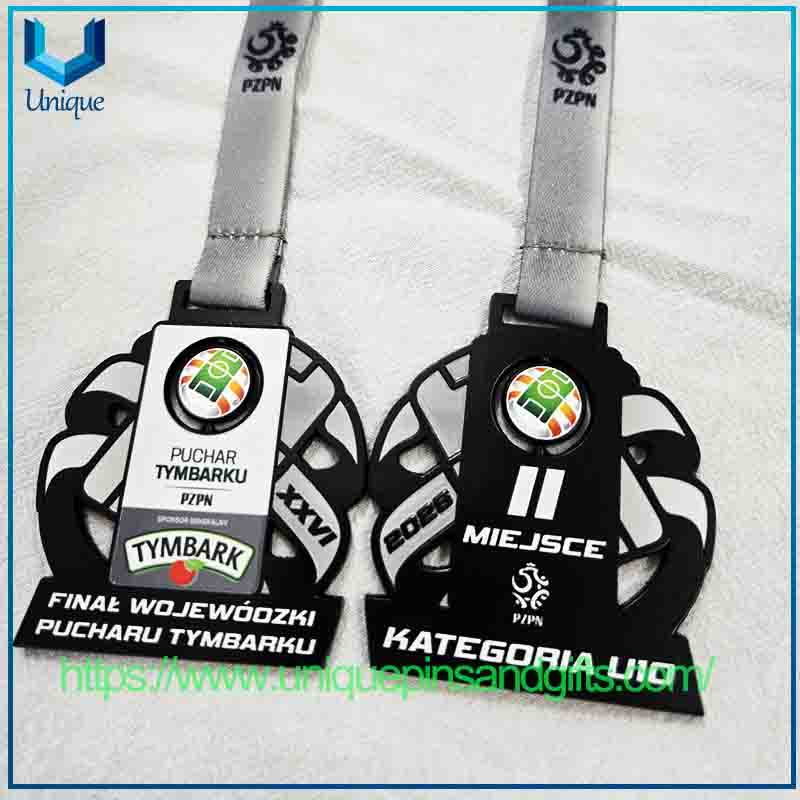 Custom Polish PZPN Sports Event Metal Medals with Ribbon