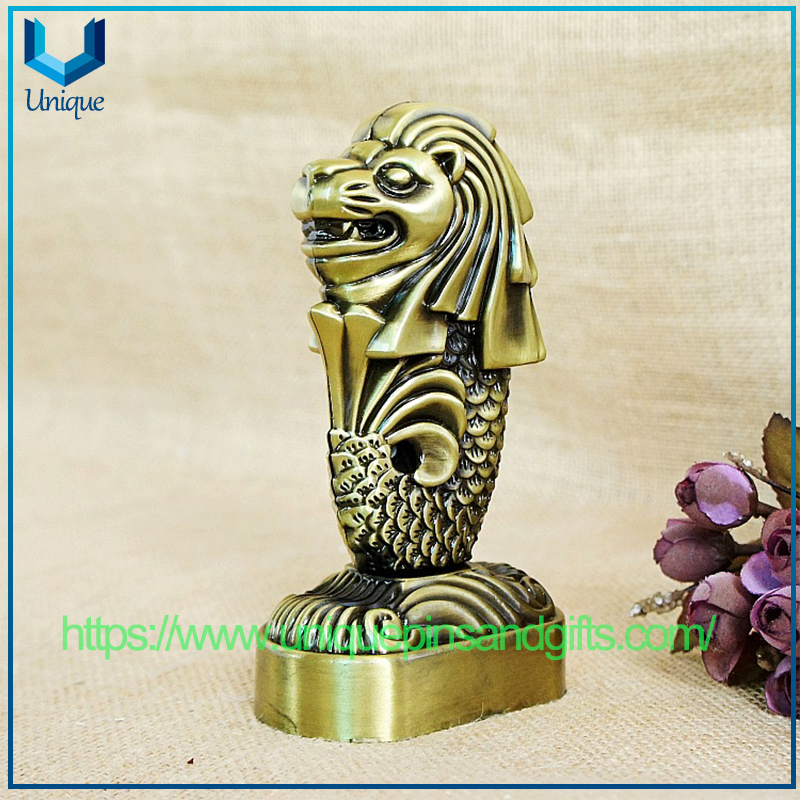 Creative Singapore Tourist Souvenirs Metal Handicraft Merlion Model Ornaments Home Decoration Merlion Figurines