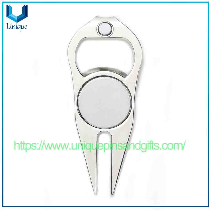 Spot-on Golf Green Fork Metal Ball Fork, Bottle Opener Golf Ball Marker Golf Turf Tool for Golf Gift