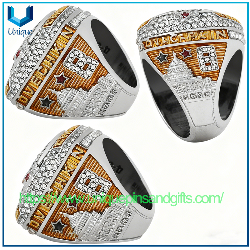 Custom Designed NHL 2018 Washington Capitals Championship Finger Ring Ice Hockey League Alloy Men's Finger Ring