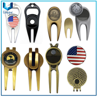  Golf Divot Tools Customized Logo for Golf Gifts,Custom Ball Marker Promotional with Clip Magnet Golf Green Fork Golf Divot Repair Tool