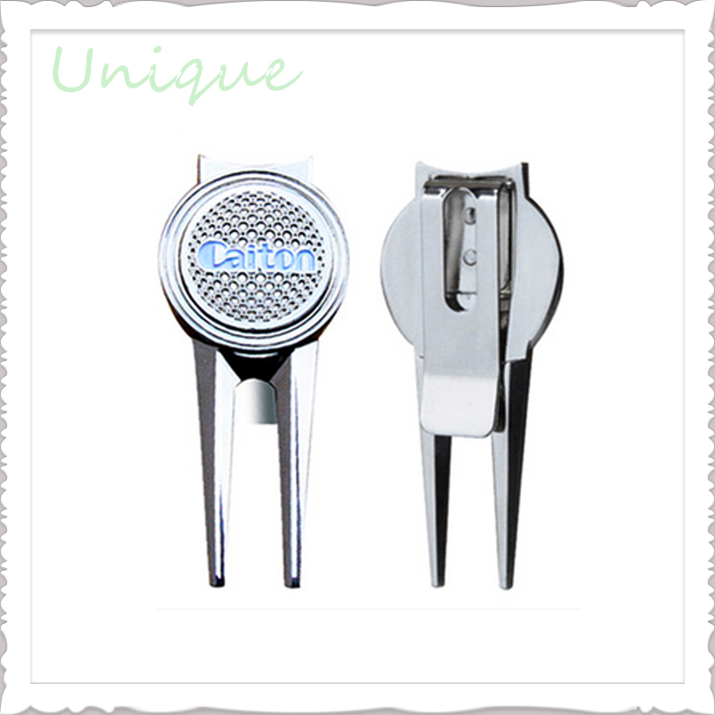 Die Cast Zinc Alloy Golf Divot Tool with Customize Design Ballmarker Logo, Factory Wholesale Golf Accessories for Gifts