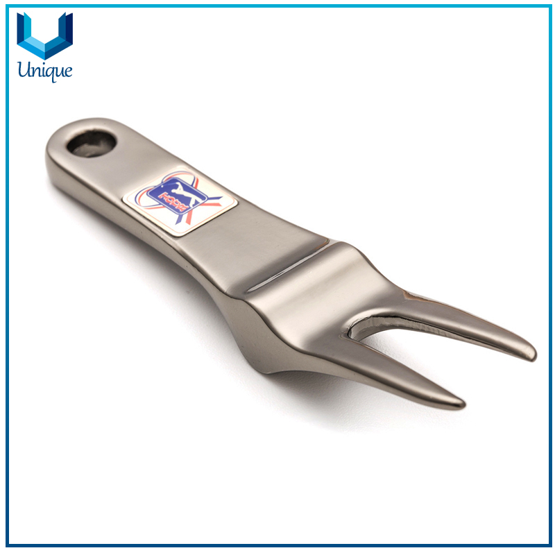 70MM Zinc Alloy Golf Divot Tool with Printing Logo, High Quality Golf Divot Tool in Silver, 