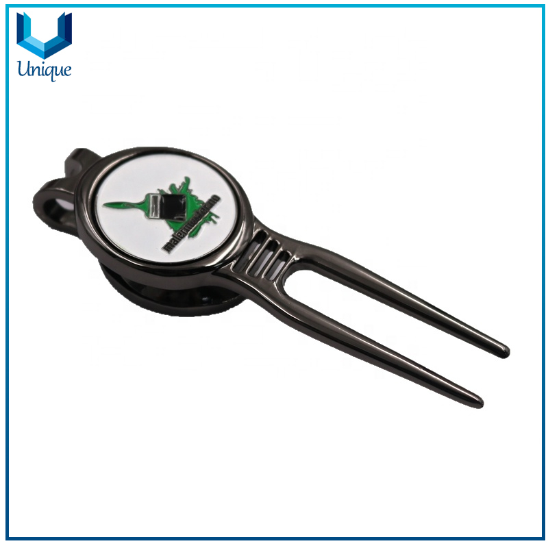 70MM Zinc Alloy Golf Divot Tool with Printing Logo, High Quality Golf Divot Tool in Silver, 