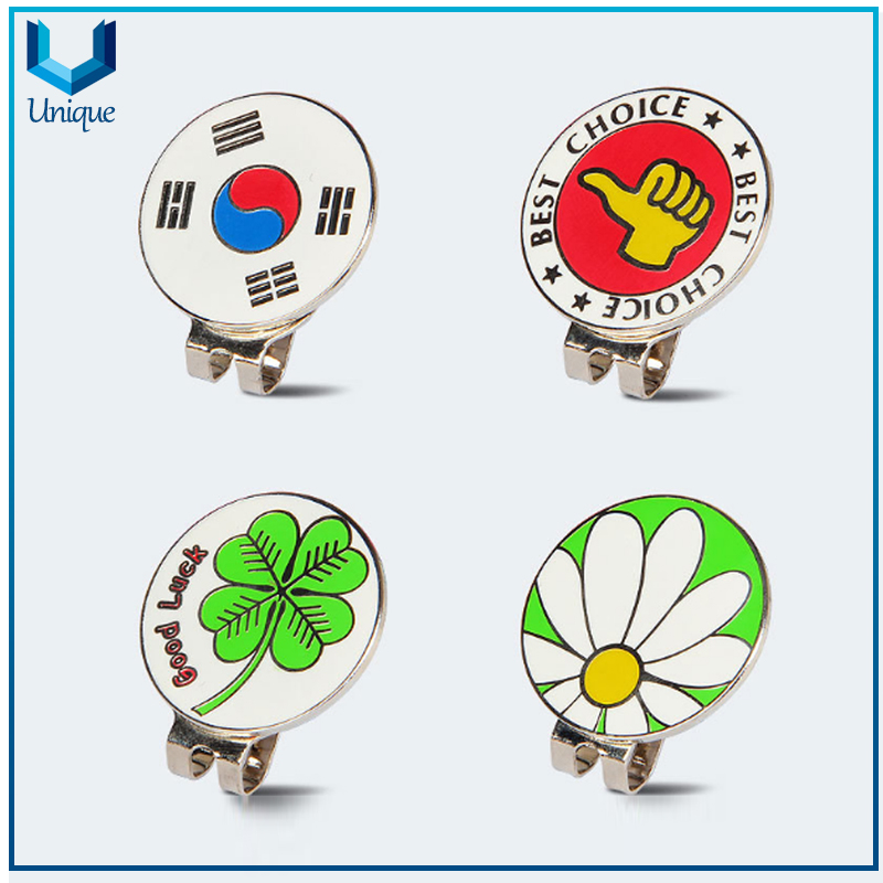  Fashion Creative Metal Golf Ball Marker with Magnetic Hat Clip in Set with Blister Card Gift Box Packing for Promotional gifts