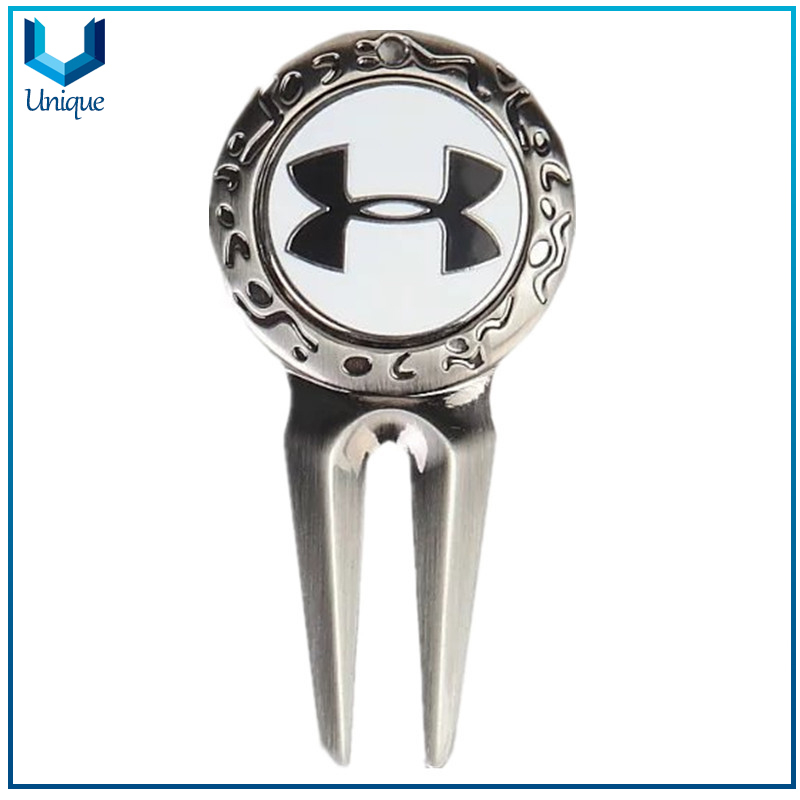  Golf Divot Tools Customized Logo for Golf Gifts,Custom Ball Marker Promotional with Clip Magnet Golf Green Fork Golf Divot Repair Tool