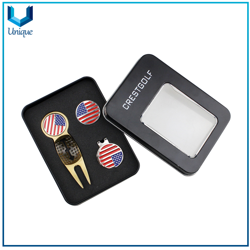 Golf Ballmarker&Hatclip, divol Tool in gift set 