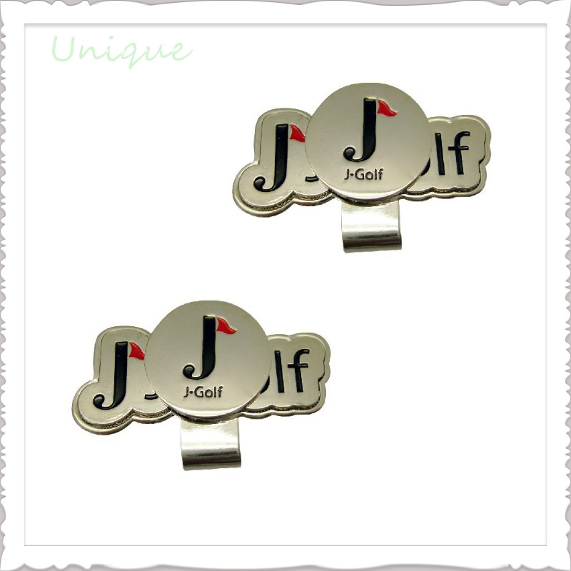 Golf Hatclip with Golf Ballmarker in Set, Customize Logo Round Round Golf Club hatclip with Golf Ballmarker with Epoxy