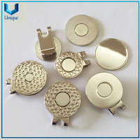 Available stock Blank Golf Hatclip in 23mm, 25mm, 30mm with Magent, Ready to Ship Golf Ballmarker Hatclip in Nickel for Golf Accessory Gifts