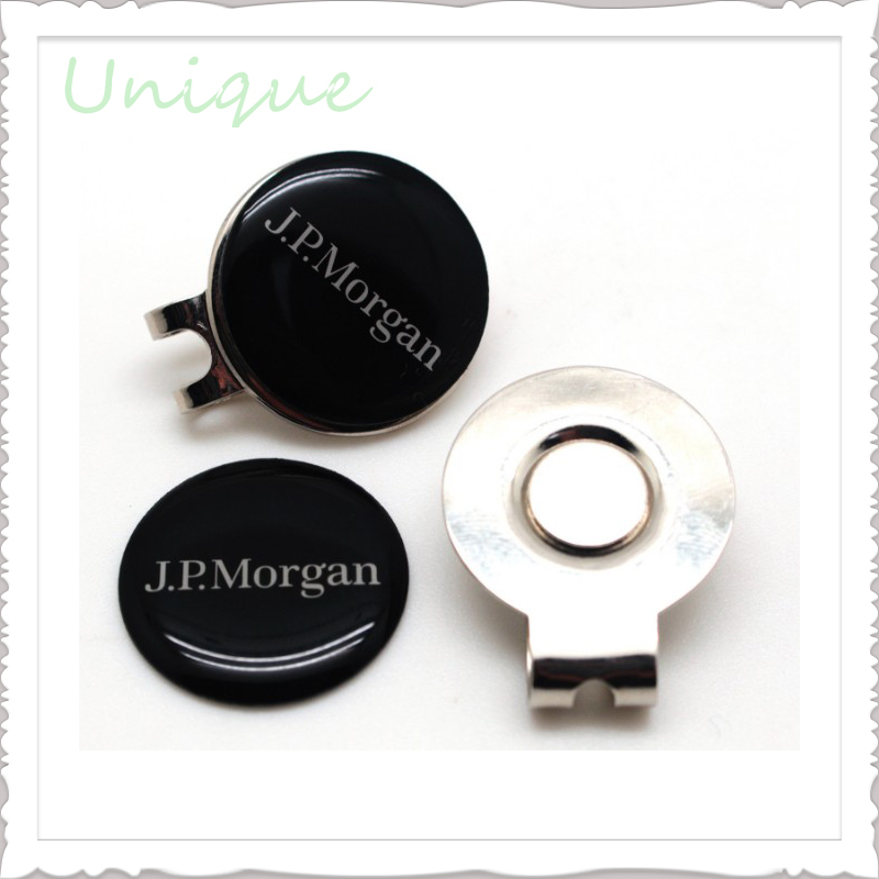 Cheap Golf Hatclip 25mm, 30mm with Printing Golf Ballmarker with Epoxy, Customize Design Golf Ballmarker for Gifts