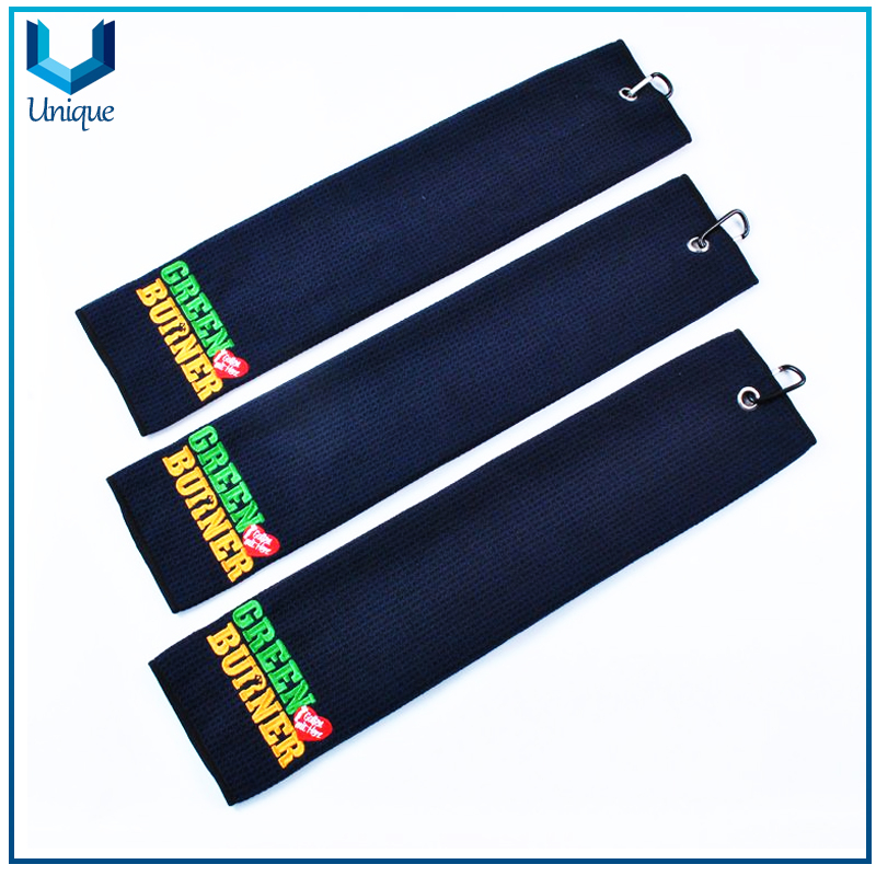 High Quality 100% Cotton Towel, Customize Embroidered Logo Golf Towel,Sports Towel, Fishing Towel, Black White Sports Towel, Golf Towel