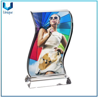Customize Printing Sublimation Photo Frame for Wedding Gifts ,blank Coated Crystal Trophy, Printing Logo Crystal Award Souvenir Gifts