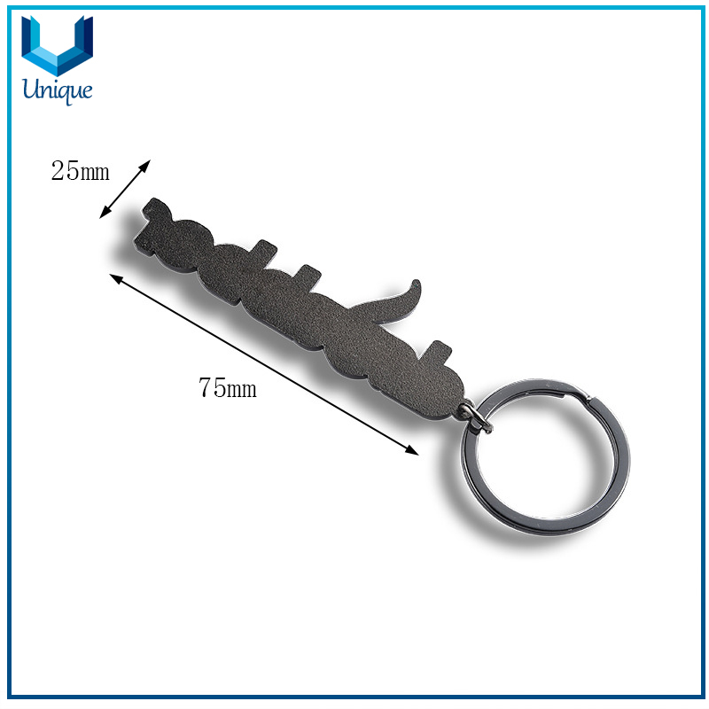 Coporate Logo Customize Keychain, Black Nickel Hard Enamel Fashion Keychain, Creative Design Letters Metal Keyring for Souvenir Gifts