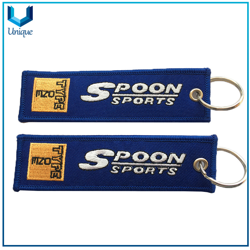 Custom Lanyard Embroidered Keychain,Wholesale Polyester Keychain with Printing Logo for Promotional Gifts 