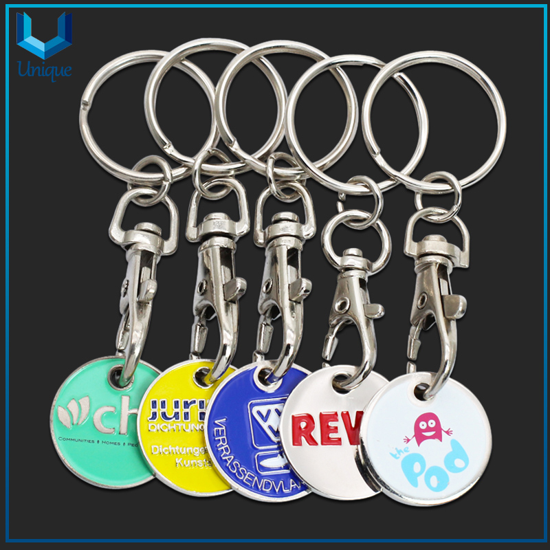 Custom Metal Token Coin, Sublimation Metal Keyring New Design Game Lock Shopping Cart Coin, Blank Supermarket Car Wash Key Chain Trolley Coin