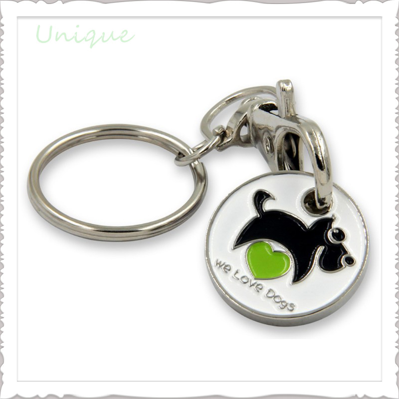 China Metal Crafts Manufacturer, Customize Logo Trolley Cart Coin with Keychain, Multifuctional Fashion Keychain with Trolley Lock Coin for Gifts