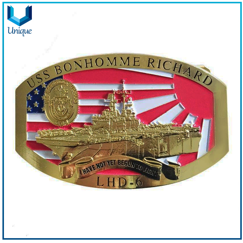 Customize 3D Gun Metal Buckle, Customize Zinc Alloy Enamel Belt Buckle, Fashion Running Race Honor Souvenir Gifts