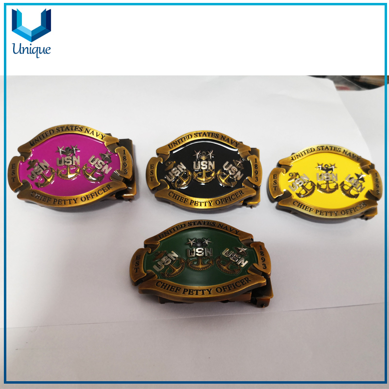  Wholesale USN Chief Officeer Metal Crafts Buckle,Custom Design Logo Souvenir Gift Enamel 3D Military Metal Belt Buckle for Fashion Accessories