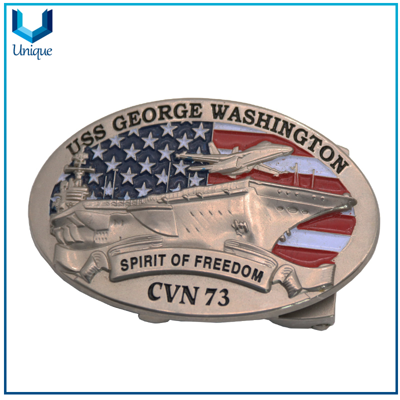 Customize USS CVN69 CVN73 3D Navy Military Buckle, China Wholesale Wedding Metal Buckle for Gifts