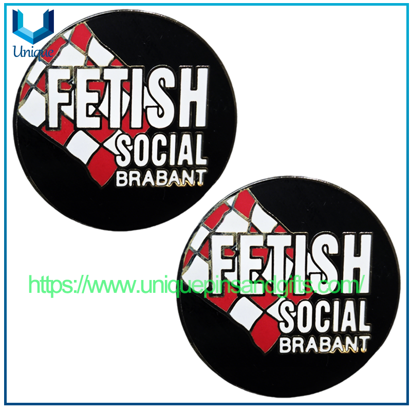 Custom Logo Metal Colorful Enamel Lapel Pin Badge Blue National Flag Pin FETISH SOCIAL BRABANT Pin