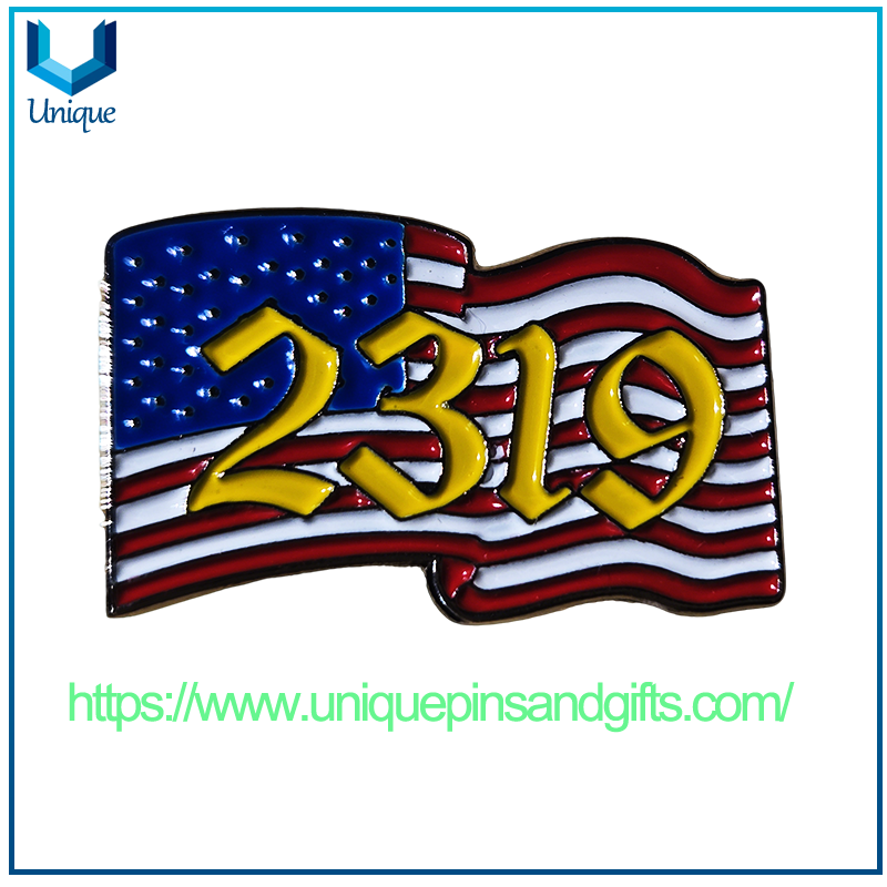 Custom-designed Charming 3D Metal Badges National Flag Badges with Butterfly Clasps