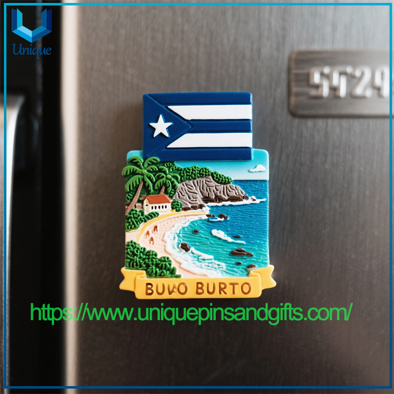 Wholesale Customizable Patterns Magnetic Souvenirs Perfect 3D Rubber Fridge Magnets Ceramic Refrigerator Stickers for Puerto Rico Travel Memorabilia