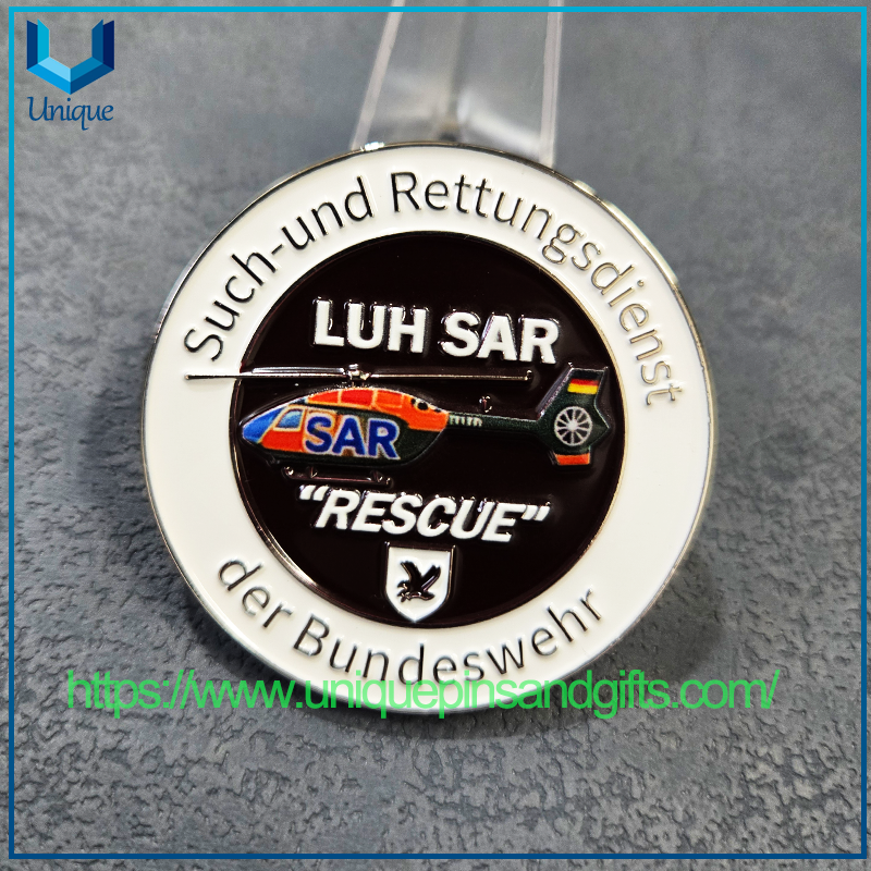 Custom Design High Quality 2.25" 3D Metal Commemorative Coins,LUH SAR RESCUE Commemorative Coins