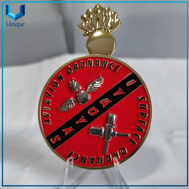 Fashion Design Military Navy challenge Coin, Two Tone Gunny Boss Commemorative Coin for gifts-3