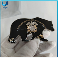 Custom Design Challenge Coin 3D Two Tone Fashion Creative Bear Design Navy Coin