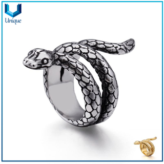 KALEN Stainless Steel Gold Silver Animal Snake Charm Finger Rings For Men