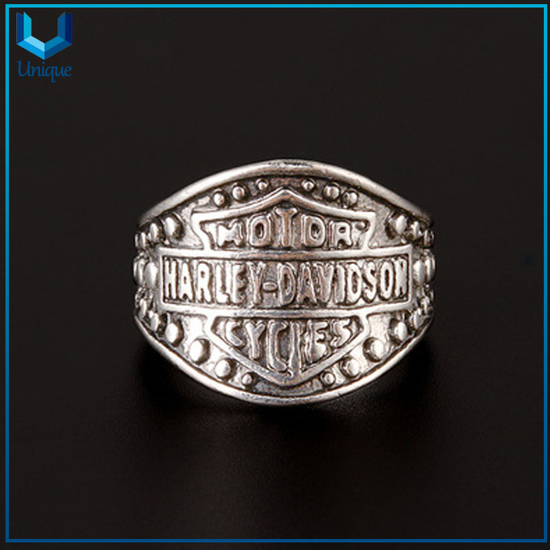 Jiushang retro navy boat anchor style alloy copper titanium steel hip hop fashion vintage punk jewelry mens ring