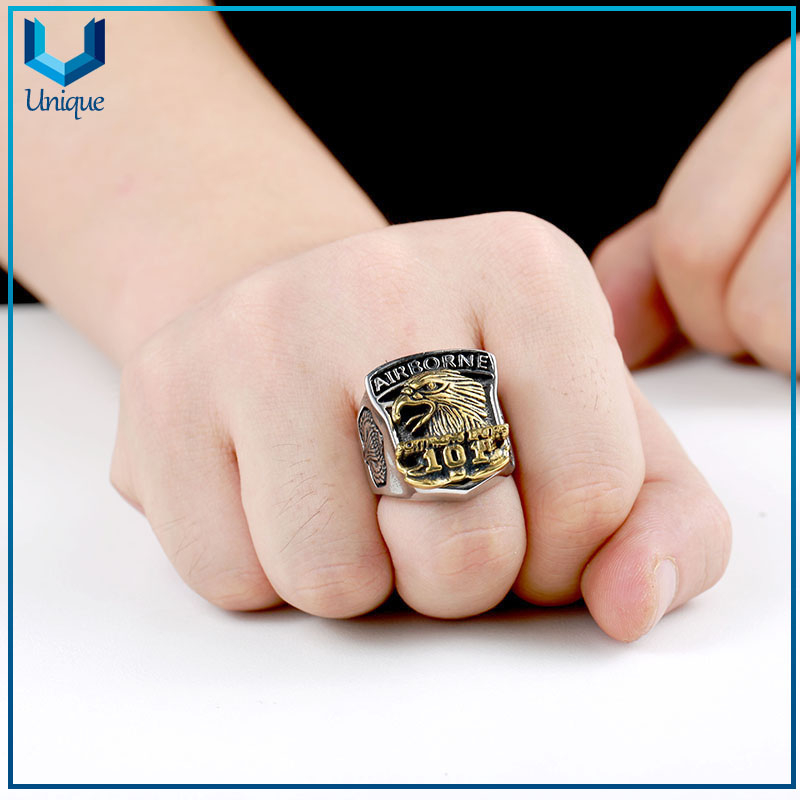 OEM ODM European and American jewelry Retro Eagle Wings Animal Design Rings For Men