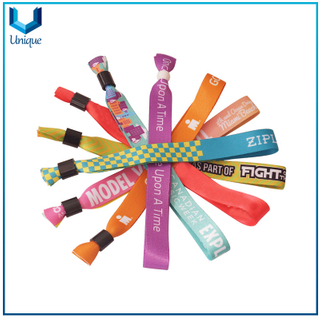 OEM Free Sample Customize Logo Sport Bracelet Fabric Festival Woven Wristband