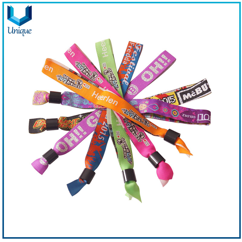 OEM Free Sample Customize Logo Sport Bracelet Fabric Festival Woven Wristband