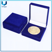 Wholesale Custom Elegant Medal Medallion Coin Display Packaging Gift Box Jewelry Ornament Velvet Box