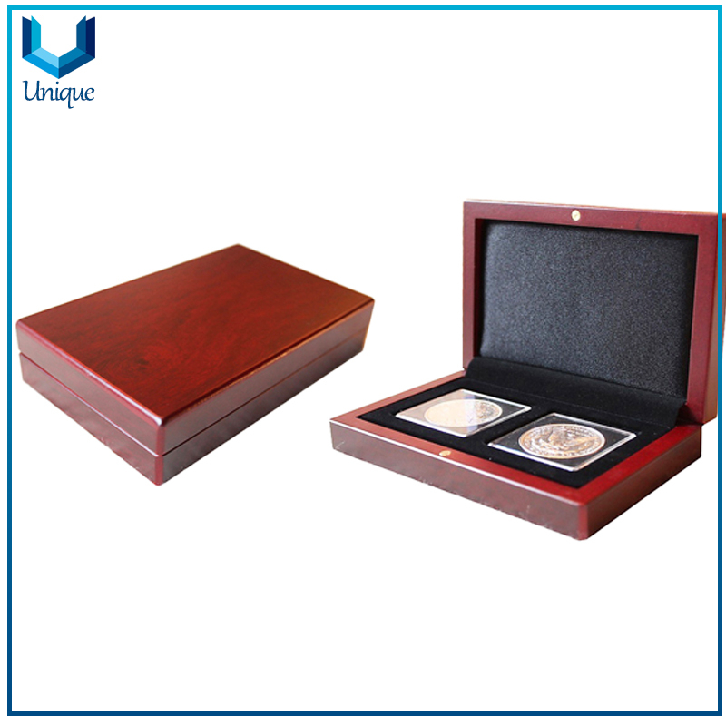 Custom Design Wholesale Wooden Medal Gold Box Coin Capsule Box
