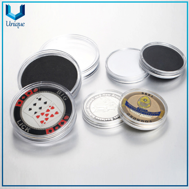 acrylic commemorative coin box plastic coin capsule