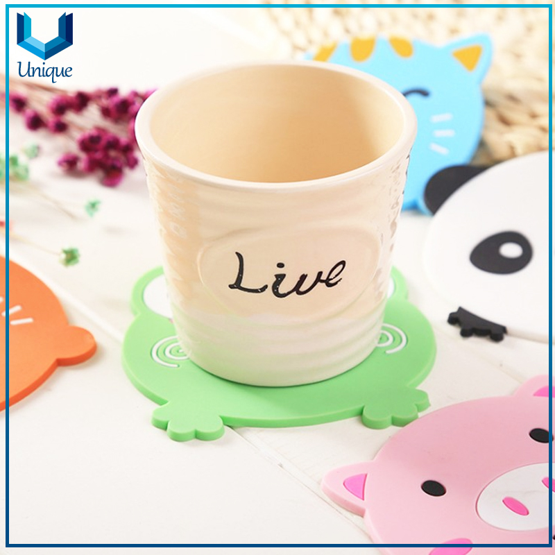 Cartoon Cute Animals Silicone Cup Mat Coster Silicone Tea Coster silicone rubber mat007-04