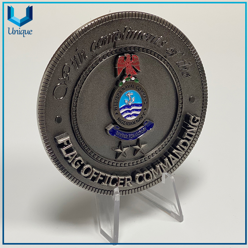 Factory wholesale Custom Design 3D 80mm diameter School Military Challenge Coin