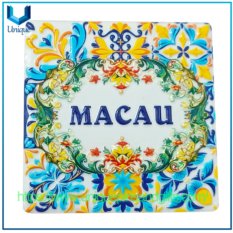 Hot Sales Portuguese-style Ceramic Magnetic Fridge Magnets Sticker with Creative Portuguese Patterns & Textured Effect for Travel Souvenir Gifts
