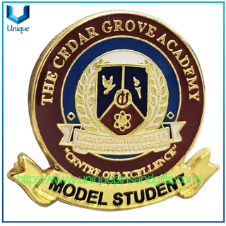Custom Design Logo Soft Enamel School Metal Lapel Pin School Badge with Epoxy